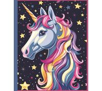 Unicorn notebook: purple and blue starry sky unicorn notebook: Wide Ruled with 120 Pages (7.5 x 9.25 in) for Girls, Kids, Teens, and Adults