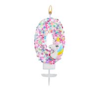 Unicorn Number Candle, Sequin Birthday Number Candle Unicorn Cake Topper Birthday Decorations for Girls Baby Shower Themed Celebrations (0)