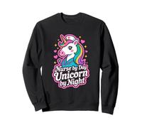 Unicorn Nurse Magical "Nurse by Day" Profession Art Sweatshirt