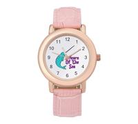 Unicorn of The Sea Narwhal Womens Elegant Watch Analogue Quartz Watch Leather Band Wristwatch