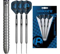 Unicorn | Owen Bates | Contender | 90% Tungsten Parallel Barrels with Concentric Grip Rings | Steel Tip Darts Set | Durable Stunning Ultrafly Flights | Nickel Volute Points | 24 g