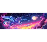 Unicorn Paint by Numbers for Adults Beginners, 26x77 Inch Large Paint by Numbers Pegasus, Easy DIY Acrylic Oil Painting by Numbers for All Ages Crafts for Home Wall Decor Gift (Without Frame)-H926