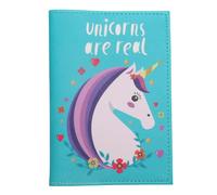 Unicorn Passport Covers Magical Unicorn Themed Women's Girls Travel Documents Holder Holiday ID (Dark Turquoise)