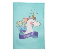 Unicorn Passport Covers Magical Unicorn Themed Women's Girls Travel Documents Holder Holiday ID (Turquoise)