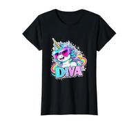 Unicorn Pegasus Diva Value Graphic T-Shirt, Women, Black, XS