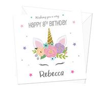 Unicorn Personalised Birthday Card - Special Card for Girls - Daughter, Sister, Granddaughter, Niece - 3rd, 4th, 5th, 6th, 7th, 8th, 9th, 10th