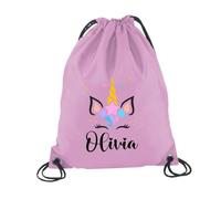 Unicorn Personalised Text Back To School Kids Any Name Girls Boys Happy First Day At School Backpack Bag Back to School Supplies #BS Classic Pink PE Bag