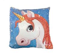 Unicorn Pillow Case 16" x 16" Magic Reveal Sequin Cushion Cover Colour Changing by Lizzy® (Design D)