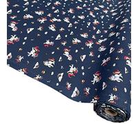 Unicorn Planets & Rainbows Cartoon Poly Cotton Fabric 4 Colours Sold by The Metre 45 Wide Fat Quarter Uni Toon Blue
