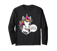 Unicorn Portarit - Love is Limitless - comis Style 1 Long Sleeve T-Shirt