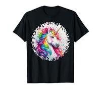 Unicorn portrait - watercolor splashes style 1 - Fan Fun T-Shirt