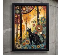 Unicorn Posters A1 POSTER (33/24 inch) (84/60 cm) - Gustav Klimt Black Cat Garden Flowers Wall Art Poster Print Picture A3 A4 A5