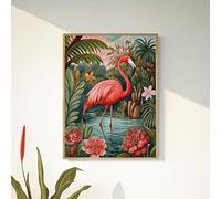 Unicorn Posters A4 POSTER (11.8/8.3 inch) (30/21 cm) - Botanical flamingo William Morris style art print foliage botanical leaves and fl