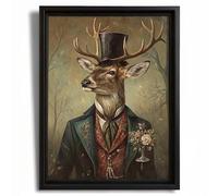 Unicorn Posters A4 POSTER (11.8/8.3 inch) (30/21 cm) - Elegant Stag in Suit Whimsical Deer Art Print Vintage Style Wildlife Decor (2)