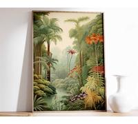 Unicorn Posters A4 Poster on Canvas - Henri Rousseau Tropical Vintage Botanical Print Floral Art Floral Decor Wall Art Home Decor Movie Poster Cinema Retro Vintage Cult Classic