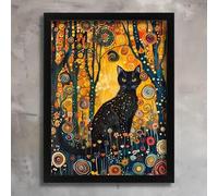Unicorn Posters Gustav Klimt Black Cat Garden Flowers Wall Art Poster Print Picture A3 A4 A5