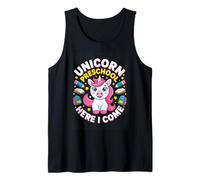 Unicorn Preschool Here I Come Back to School Tank Top