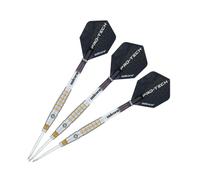 Unicorn Steel Tip Darts Set | Pro-Tech Style 2 | 90% Natural Tungsten Barrels with Golden Accents & Volute Points | 21 g