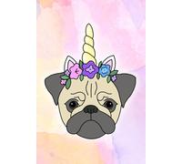 Unicorn Pug Notebook 6x9 inches Lined Paper 100 pages
