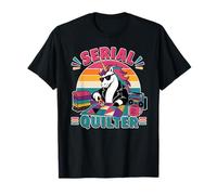 Unicorn Quilting Vintage Design Retro Quilter Sewing Fabric T-Shirt