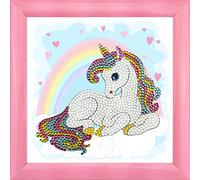 Unicorn Rainbow, 16x16cm Frameable Crystal Art