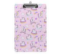 Unicorn Rainbow, Cloud and Donut A4 Size Clipboard Funny Aesthetic Working Studying Letter Standard Clip Board 12.5×8.5 in Hardboard for School Classroom Kids Writing Drawing