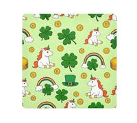 Unicorn Rainbow Clover Pattern Camera Wrap Cloth, Squares Magic Self-Adhesive Cloth for Lens Camera Anti-Scratch Lens Protector Makeup Wrap Cloth Bag 13.8" x 13.8"