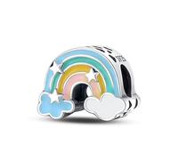 Unicorn Rainbow Father Son I Love You Heart Mother Daughter Angel Lucky Camera Charm Bead Pendant 925 Sterling Silver Compatible With Pandora Charm Moments Bracelet (Rainbow Star Cloud)