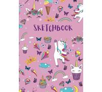 Unicorn & Rainbow Journal, Sketchbook and Notebook for Girls - Size (5.83 x 8.27 inches) With Lined and Blank Pages.: This Unicorns Butterflies ... encouraging girls to express their creativity