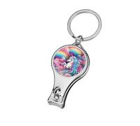Unicorn Rainbow Nail Clipper for Men Women Portable Metal Nail Cutter with Nail File