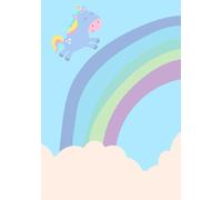 Unicorn Rainbow Notebook: Unicorn running on a rainbow on clouds in the sky notebook journal for girls diary