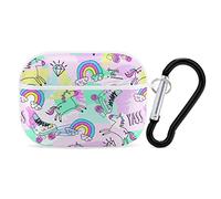 Unicorn Rainbow Print Case Cover for AirPods Pro Case 2nd/1st Generation with Key Chain Full Protective Durable Shockproof Wireless Headphone Case PC Hard