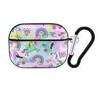 Unicorn Rainbow Print Case Cover for AirPods Pro Case 2nd/1st Generation with Key Chain Full Protective Durable Shockproof Wireless Headphone Case PC Hard
