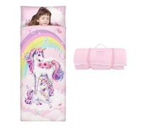 Unicorn Rainbow Sleeping Bag for Girls,Nap Mat for Kids with Removable Pillow,Warm Toddler Slumber Bag for Bedroom Daycare,Gift for Birthday Christmas