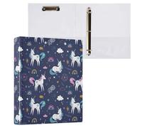 Unicorn Rainbow Sparkle 3 D-Ring Binder A4 1 Pack with 200 Sheet for Kids School Supplies Women Men Office