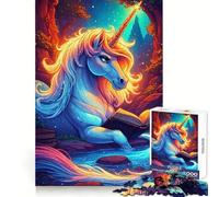 Unicorn Reading Book Magical Forest for Adults 1000 Piece Puzzle Mental Focus Pleasant Downtime Snug Fit Festive Surprise (50x75cm)