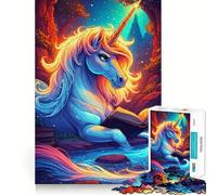 Unicorn Reading Book Magical Forest Jigsaw Puzzle1000 Pieces Mind Train Fun Clean Cut Sturdy Components Captivating Leisure for Cozy Indoors (38x26cm)