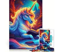 Unicorn Reading Book Magical Forest Jigsaw Puzzles1000 Pieces Recall Skill Fun Professional Grade Cutting Thoughtful Gift for Mind Activity (38x52cm)
