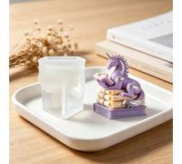 Unicorn Reading Book Shaped Silicone Candle Moulds, 3D Animal Resin Casting Silicone Moulds for Epoxy Resin Craft & Home Wedding Decor, Silicone Molds for Soap Wax Aromatherapy Candles Making