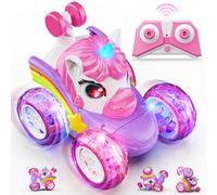 Unicorn Remote Control Car, Rechargeable 360° Stunt RC with LED Lights for Girls Ages 3-6, Perfect for Birthday Gifts and Indoor Play