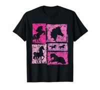 Unicorn Retro Style Vintage Silhouettes for Women Girls T-Shirt
