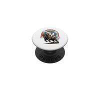 Unicorn Riding Buffalo Rainbow Cute Wild Animal Graphic PopSockets Adhesive PopGrip