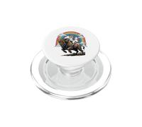 Unicorn Riding Buffalo Rainbow Cute Wild Animal Graphic PopSockets PopGrip for MagSafe