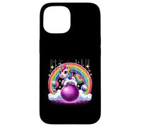 Unicorn Riding Purple Disco Ball Magic Rainbow Colorful Case for iPhone 15
