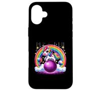 Unicorn Riding Purple Disco Ball Magic Rainbow Colorful Case for iPhone 16 Plus