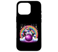 Unicorn Riding Purple Disco Ball Magic Rainbow Colorful Case for iPhone 16 Pro