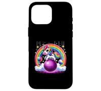 Unicorn Riding Purple Disco Ball Magic Rainbow Colorful Case for iPhone 16 Pro Max