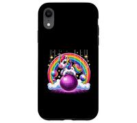 Unicorn Riding Purple Disco Ball Magic Rainbow Colorful Case for iPhone XR