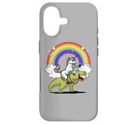 Unicorn Riding T-Rex Dinosaur Magical Rainbow Fantasy Case for iPhone 17