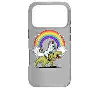 Unicorn Riding T-Rex Dinosaur Magical Rainbow Fantasy Case for iPhone 17 Pro